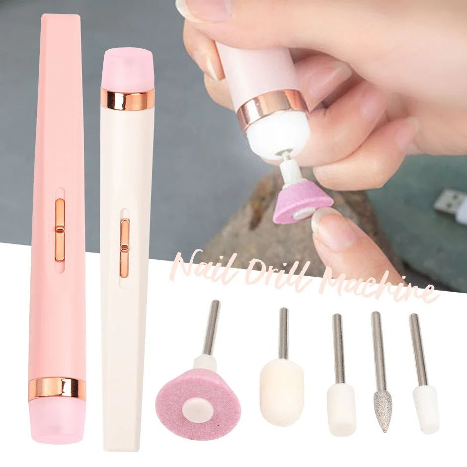 5in1 Manicure Machine Set Electric Nail Drill Polisher Cordless
